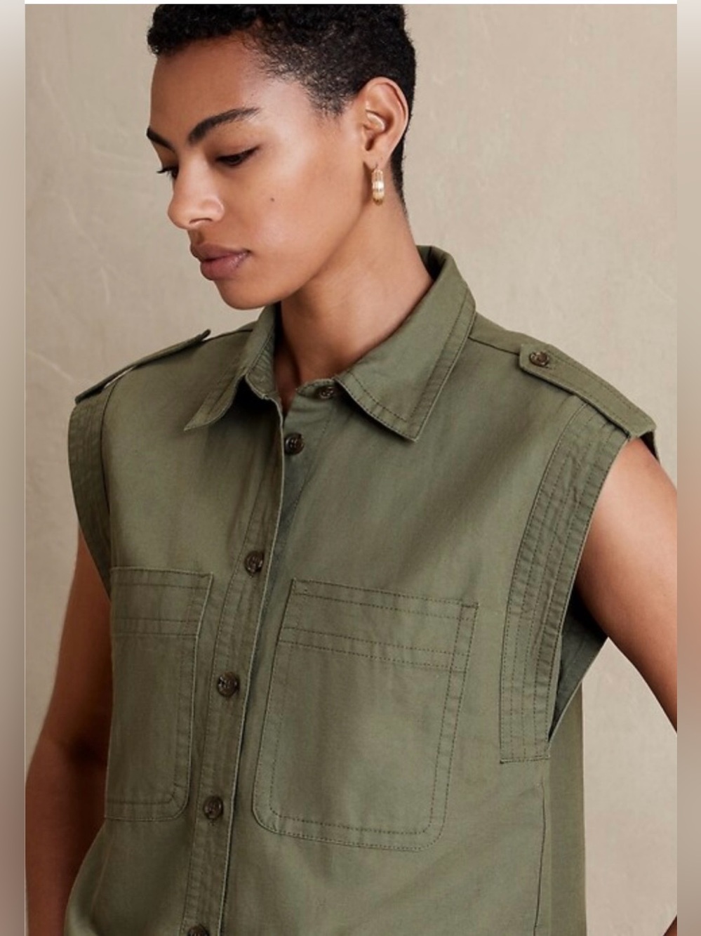 NWT banana republic factory steppe linen blend shirt